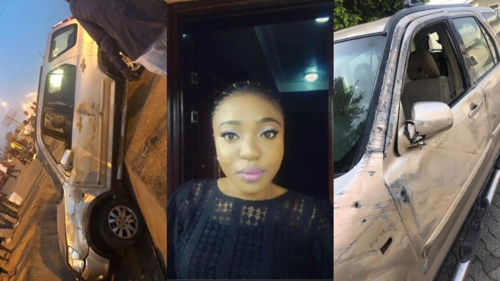Nigerian Lady cheats death after her Car somersaulted twice and fell ...